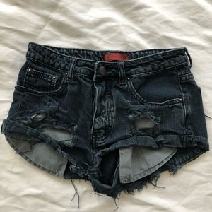 Black Jean Shorts